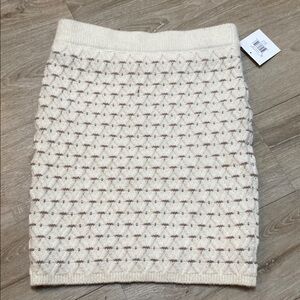 Elllen Tracy Cream and Brown Skirt size M
